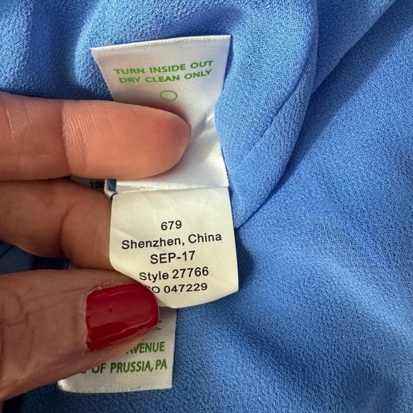 Lilly Pulitzer Owen Beaded Scallop V-Neck Swing Party Dress - Beckon Blue -Small - Picture 12 of 12